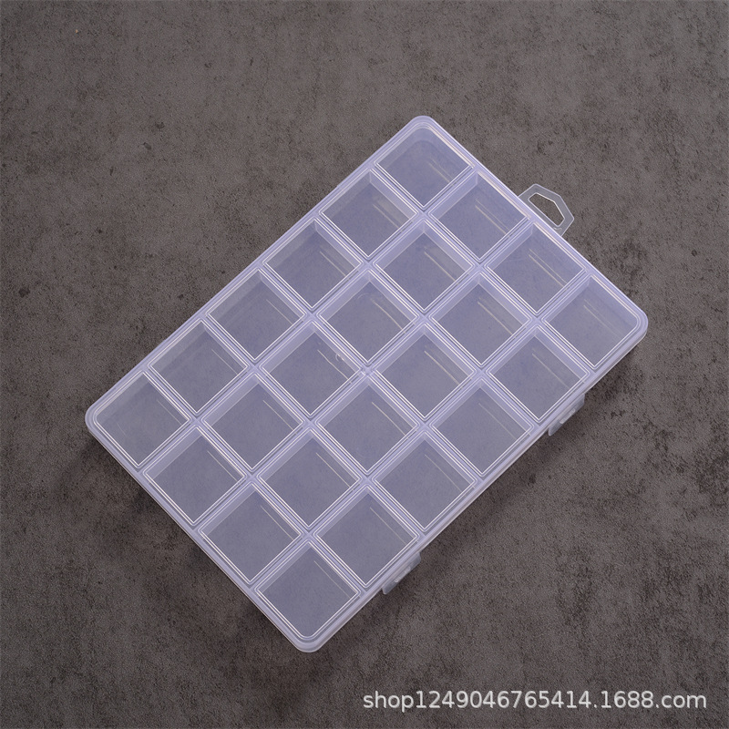 固定24格卡槽PP材质塑料盒电子配件咕卡收纳盒五金首饰整理盒翻盖