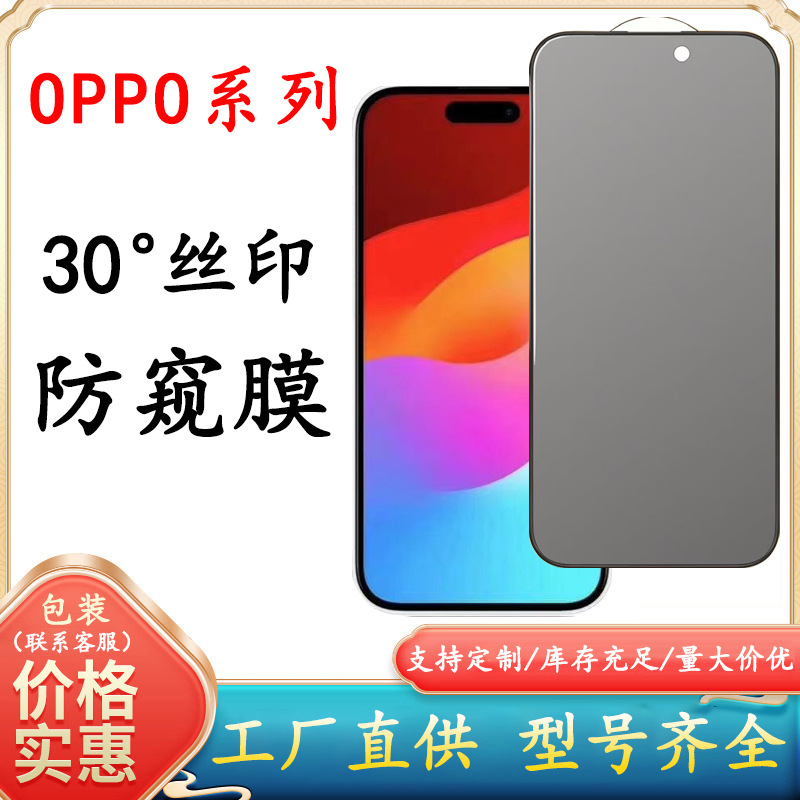 Suitable for Oppo A2 Anti-Peeping Glass Film A80 Mobile Phone Film Oppofindx8 Tempered Film Realme 12 Film