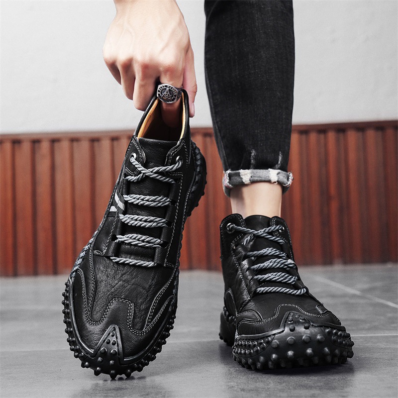 Men's Martin Boots High-Top Autumn And Winter Outdoor Casual Leather Shoes Non-Slip Wear-Resistant Work Short Boots Men_vogvips.com