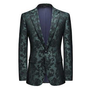 European Station Hollow -2022 S-5XL Men's Spring Jacquard Leisure Suit Single West Jacket