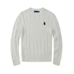 Winter Crew Neck Sweater Couple Pony Twist Knitted Sweater Casual Wool Sweater Thickeneded Warm Rl Pullover