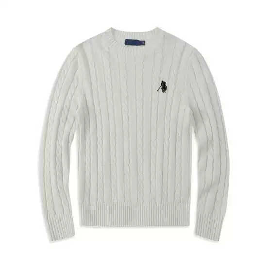 Winter Crew Neck Sweater Couple Pony Twist Knitted Sweater Casual Wool Sweater Thickeneded Warm Rl Pullover