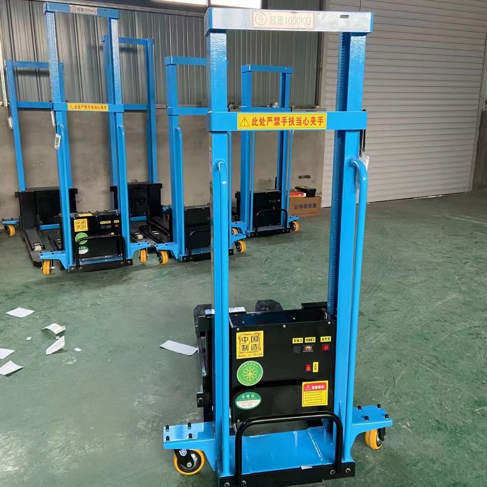 Apilador portátil para manejo de palets, elevación, carga y descarga, montacargas manual, elevador eléctrico, cargador a bordo