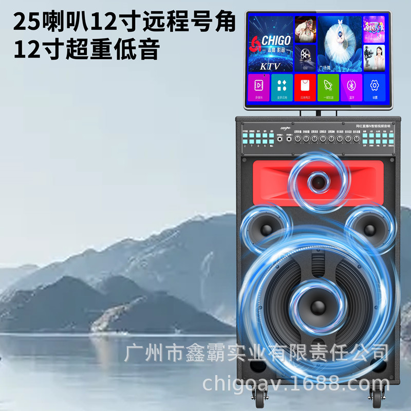 Chigo スクエアダンスオーディオディスプレイ屋外大音量 Bluetooth カラオケスピーカーホーム KTV カラオケオールインワンマシン|undefined