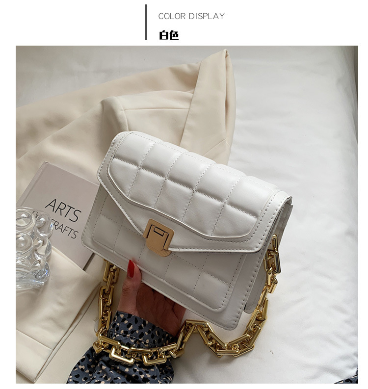 Summer New Type Good Texture Women's Bag 2022 Embroidery Thread Textured Small Square Bag Trendy Fashion Acrylic Chain Shoulder Bag display picture 5