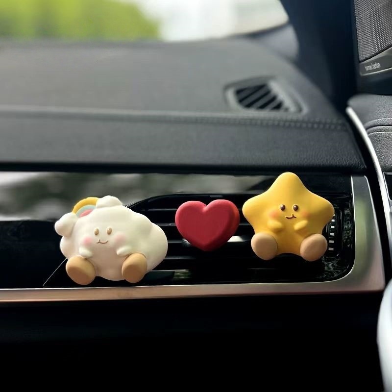 車のアロマセラピーかわいいぽっちゃり雲ベビーカー中央制御空気出口ディフューザー装飾ギフト|undefined
