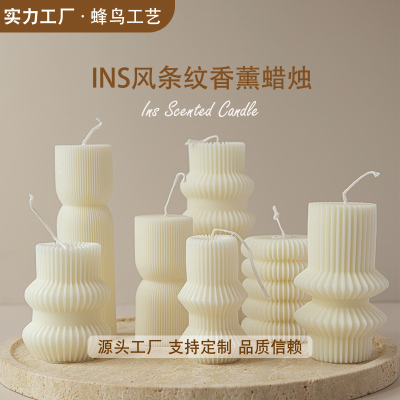 Estilo interior coreano transfronterizo, forma de aromaterapia cilíndrica, decoración de velas, recuerdos, venta al por mayor, estilo caliente, hecho a mano