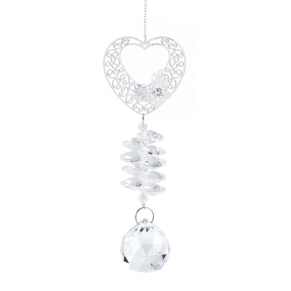 Atrapasol de Cristal Transparente con Forma de Corazón y Mariposa, Colgante de Bola de Cristal para Iluminación, Proveedor de Amazon