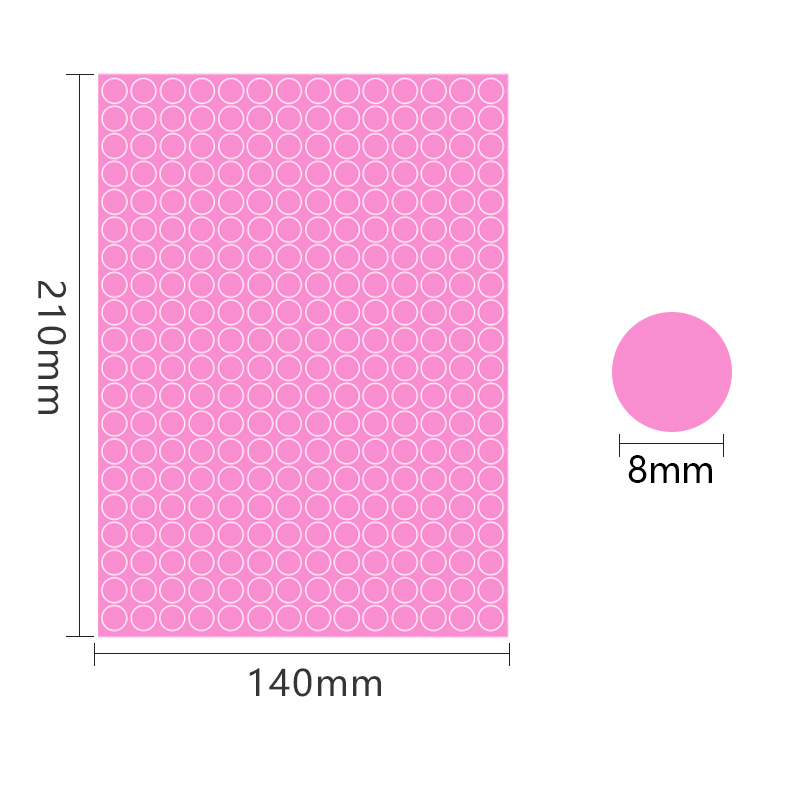 A5 adhesivo adhesivo 8mm cartón de cobre de color punto punto de etiqueta de marca de clasificación de punto de onda de mes pegatinas redondas escritas a mano