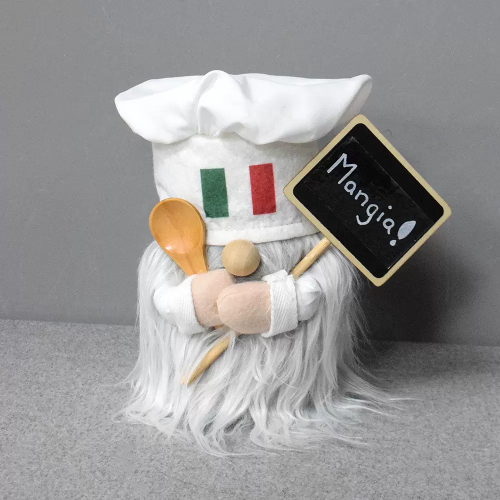 跨境热销意大利侏儒无脸老人厨师地精娃娃公仔摆件厨师圣诞鲁道夫