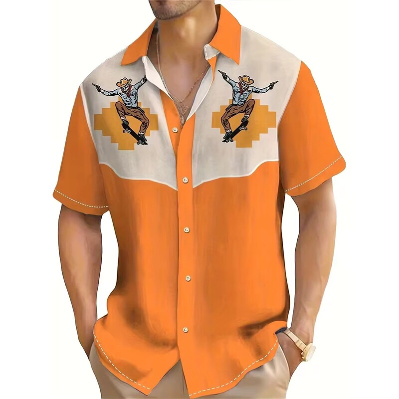 2025 Hot Selling Summer Beach Vacation Style Palm Tree Print Slim Fit Tropical Hawaiian Casual Shirt 2025 Hot Selling Summer Beach Vacation Style Palm Tree Print Slim Fit Tropical Hawaiian Casual Shirt