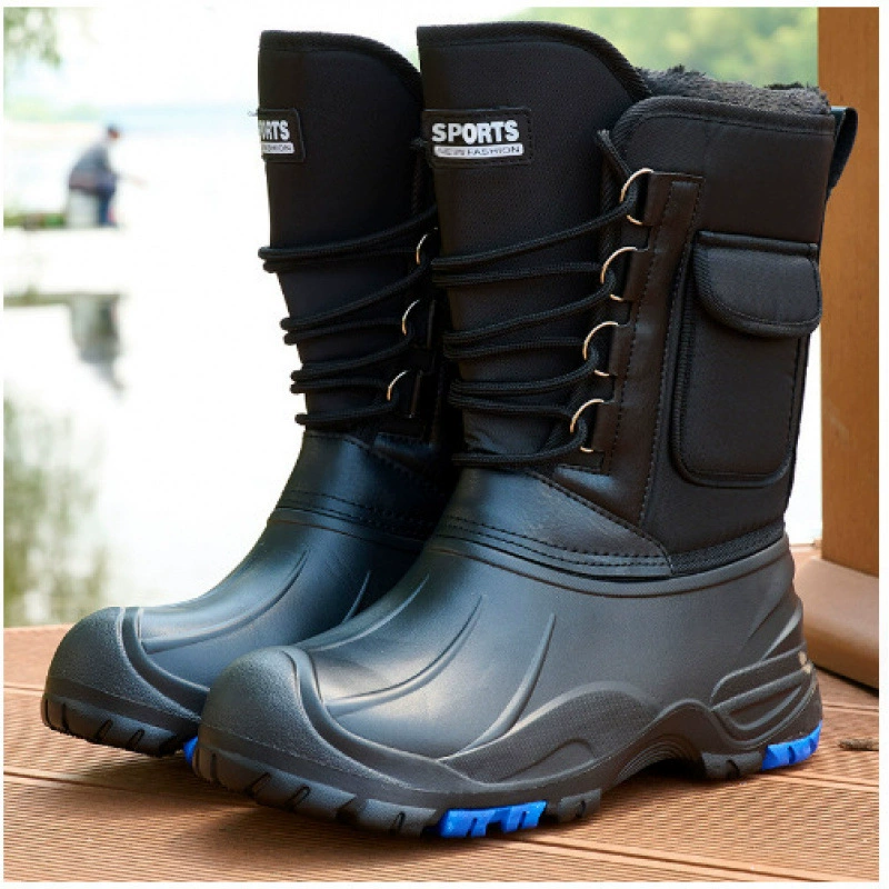 В наличии: хлопковые ботинки, зимние водонепроницаемые сапоги для мужчин, новые рыболовные ботинки, утепленные флисом и утолщенные большие хлопковые ботинки и сапоги.
