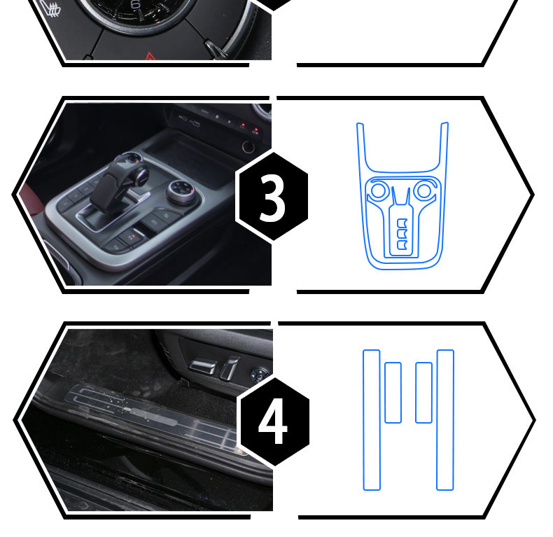 Suitable for GWMTank300 overseas right-hand drive vehicle center console gear shift film and navigation screen protective film modification