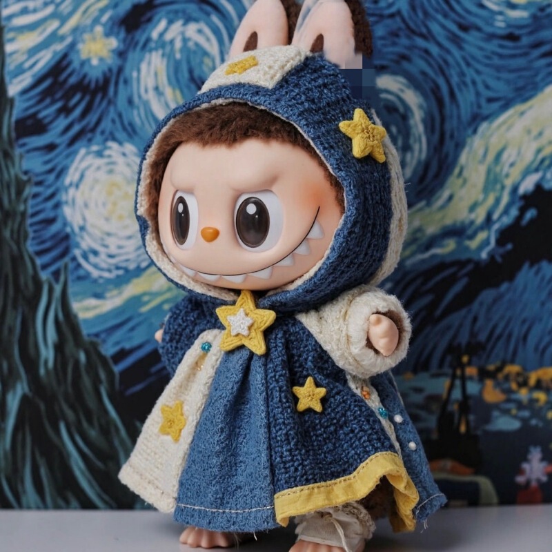 Labubu Starry Sky Art Doll Clothes First and Second Generation Standing and Sitting Style Replacement Outfits for 17cm Cute and Cool Dolls