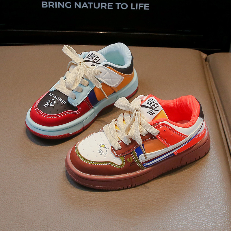 Kinder 2024 Herbst Mandarin Ente Farbe Baby Mädchen Casual Board weiche Sohle Anti Slip Herrenschuhe_voghion.com