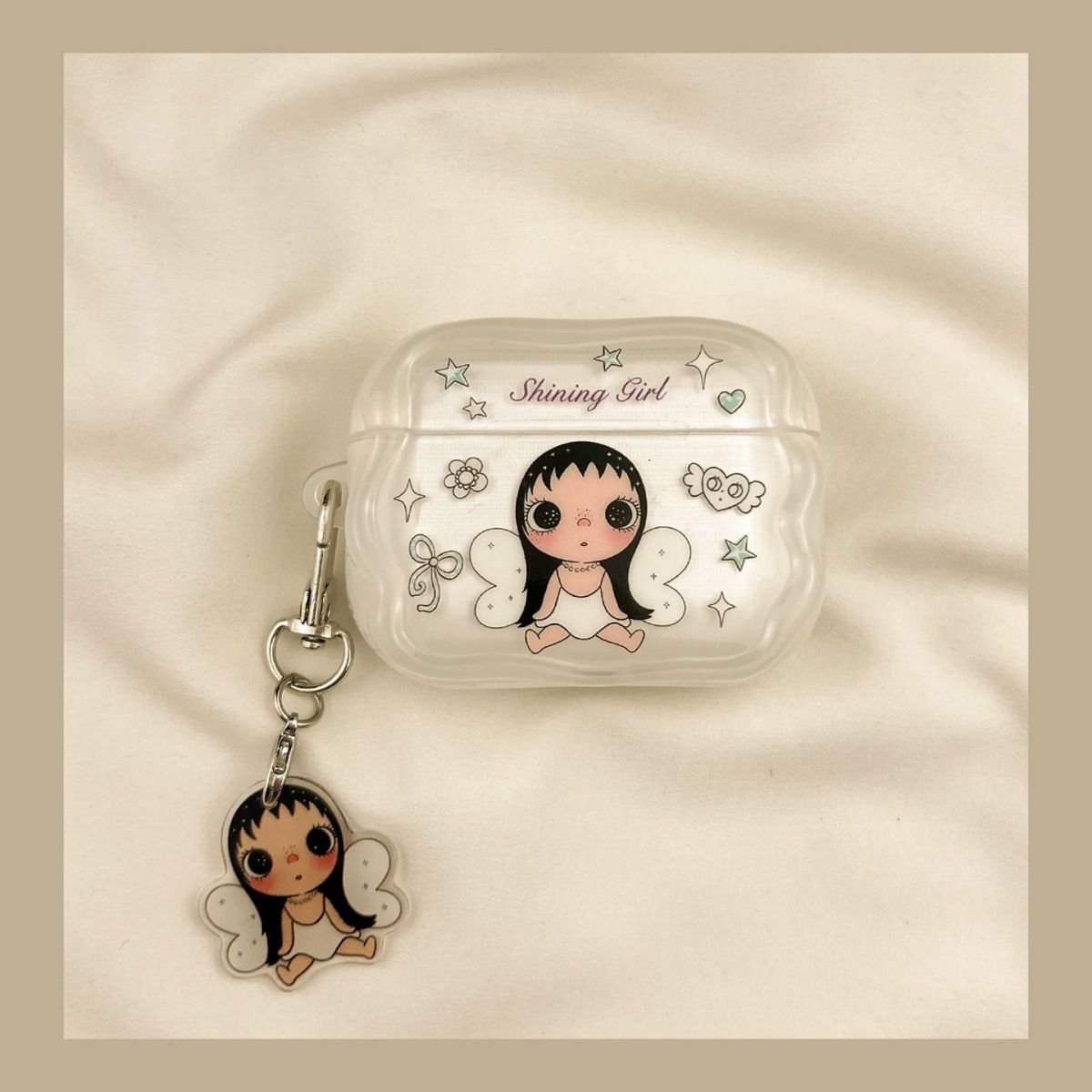 Ángel encantador Xiaoyu para airpodspro3 estuche de protección para airpods 4 generación 5 generación estuche de auriculares bluetooth de Apple image 4