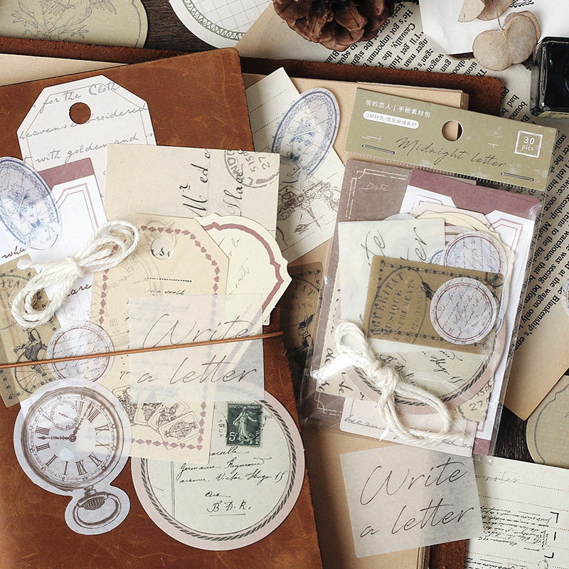 Letter's Lover Material Bag Today's Old Dream Kraft Paper Creative Retro Art Handbook Decorative Spelling Stickers 4