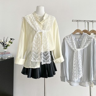 Lace Scarf Can Be Used as a Belt. Spring New Japanese Style Sweet Korean Style Gentle Design Lace Shawl Al228
