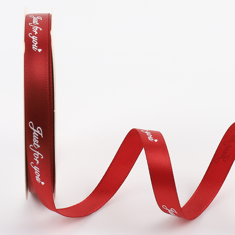 2,5 cm flor floral caja de regalo cinta de poliéster pastel DIY arco cinta sólo para usted letra inglesa cinta