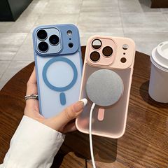 适用17Promax磨砂肤感磁吸手机壳iPhone16自带镜头膜15防摔防滑壳