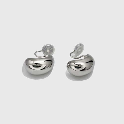 Niche high-end ear clips for women, cold style metal drop earrings, simple temperament, no piercing earrings, trendy European and American style