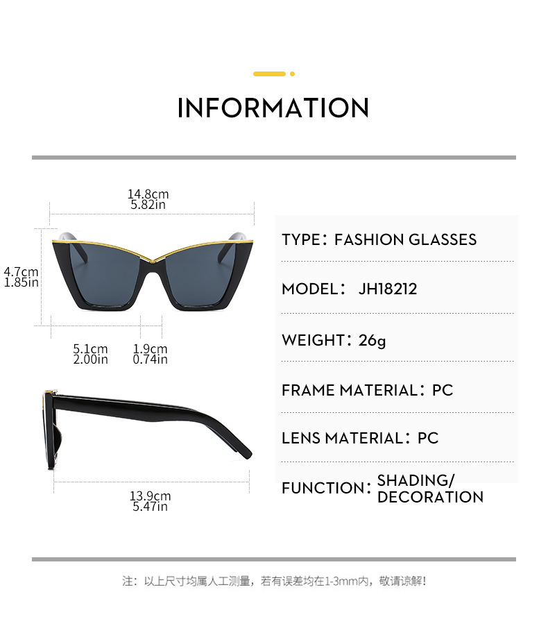 54g Weight Full Frame Glasses Structure Sunglasses Classification PC, UV400 Protection Lens Material Cat Eye Glasses Style Outdoor, Travel Occasion Solid Color Pattern All Seasons Season Women's Gender Casual, Vintage Style Style Casual Vintage Style Solid Color PC UV400 Protection Cat Eye Full Frame Women's Sunglasses 7