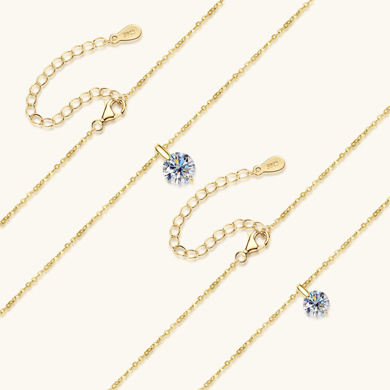 单钻莫桑石项链吊坠批发女