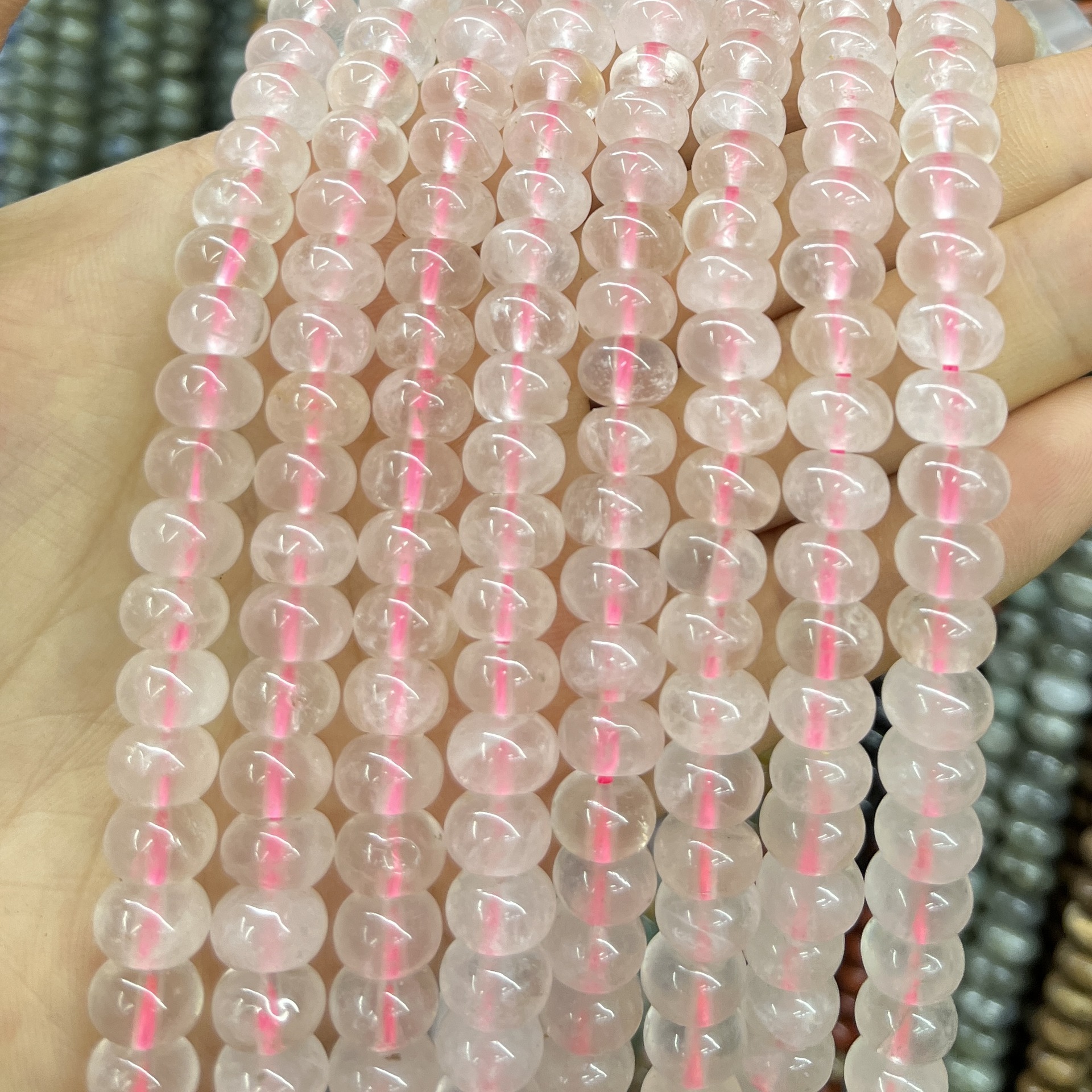 Piedra natural 5 * 8 Abaco Piedra Shoushan DIY accesorios de joyería collar de cuentas separadoras cuentas de posicionamiento cuentas al por mayor