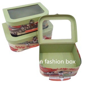 Shenzhen factory processing printing custom all kinds of Open Window portable box, cardboard craft portable box cardboard suitcase