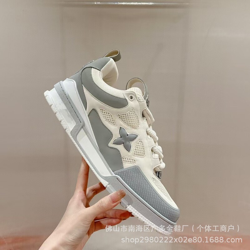 2025 Spring and Summer New Thick-Soled Sneakers, Sports Shoes, Trendy and Fashionable Skateboard Shoes, Round-Toe Color Matching Basketball Shoes, Couple Shoes