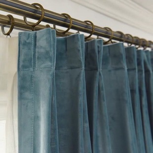 Velvet Curtain Cloth Blackout Cloth Vintage Light Luxury Thickened Flannelette Nordic Simple Living Room Bedroom Floor Bay Window Solid Color
