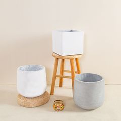 仿真綠植盆栽配套花盆氧化鎂方形圓形大花盆大肚草編藤編花籃批發