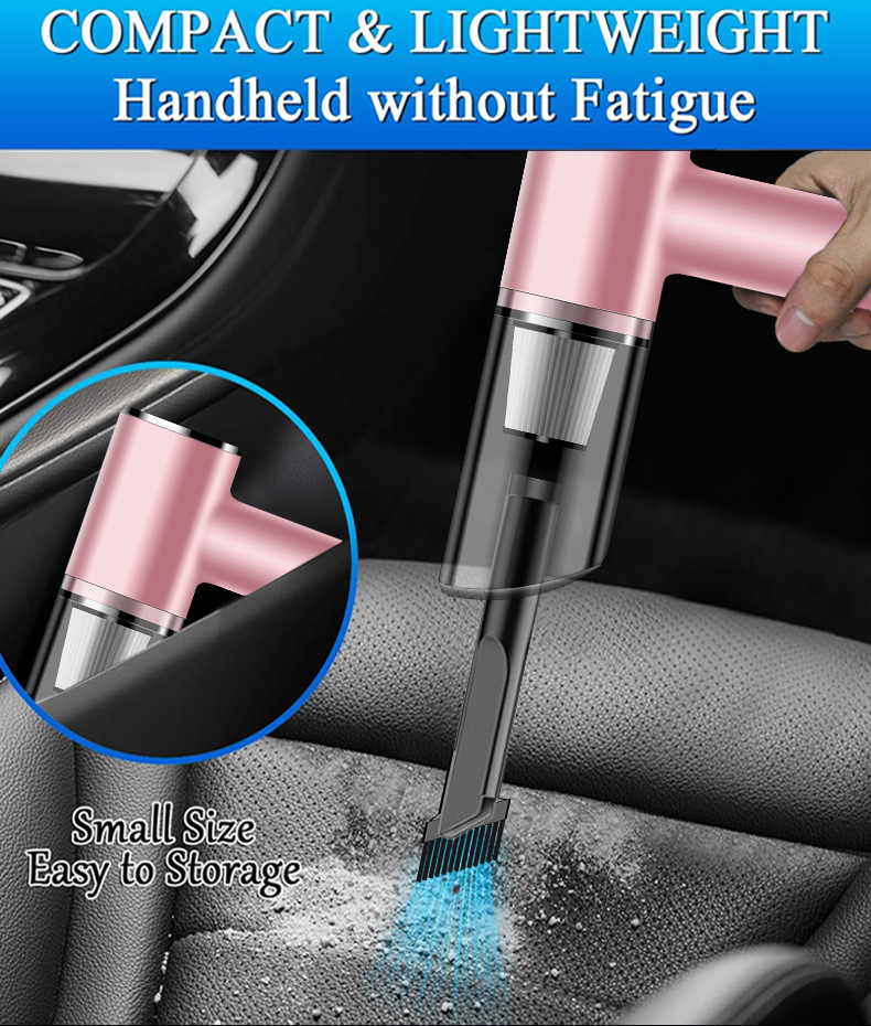 Car Vacuum Cleaner, Handheld Mini Car Vacuum Cleaner, Large Suction Power, Wired Dust Blower, Small Pet Hair Vacuum Cleaner