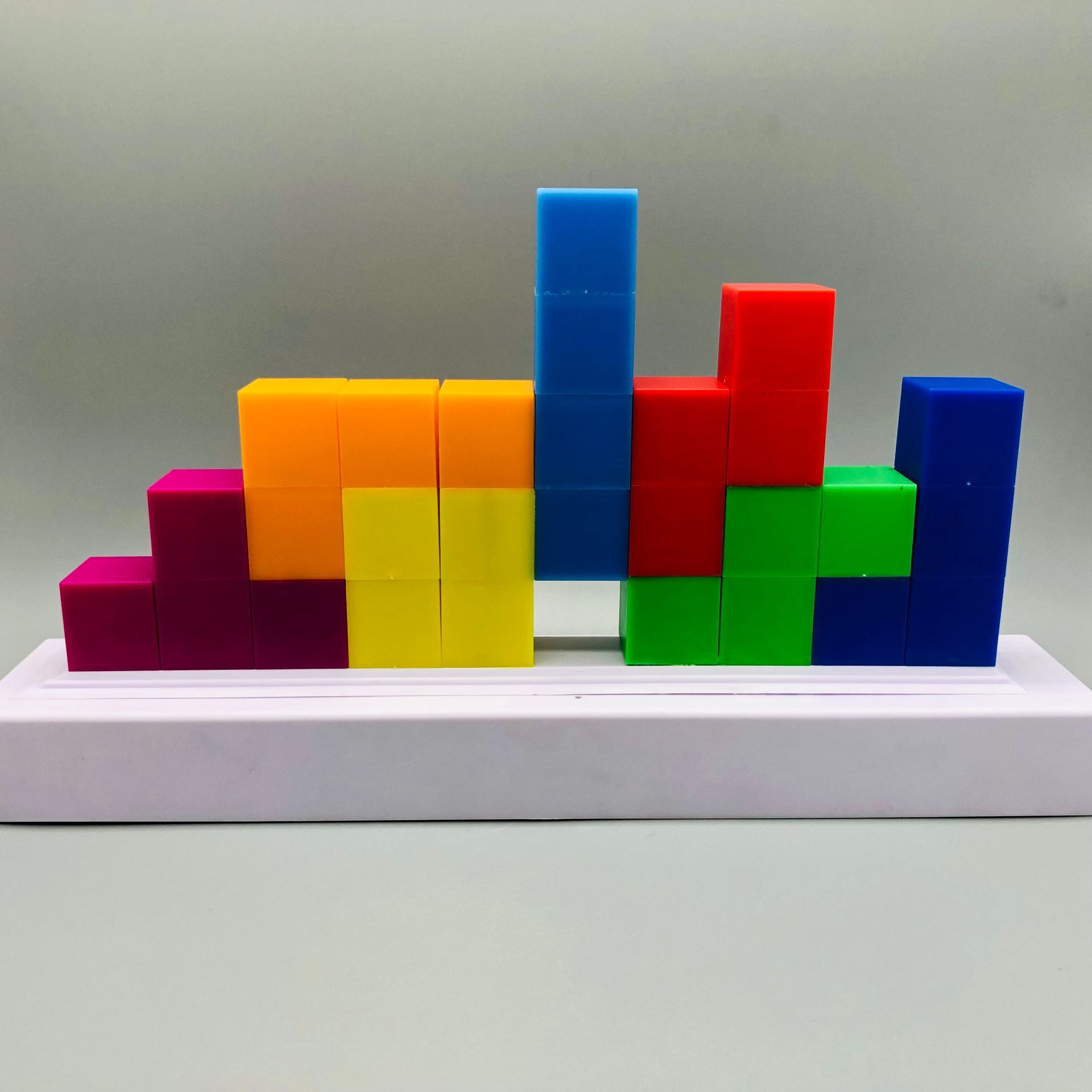 Lindo bloque de construcción creativo luz nocturna Tetris luz nocturna música ritmo cambio de color luz nocturna USB Luz Nocturna lámpara de mesa