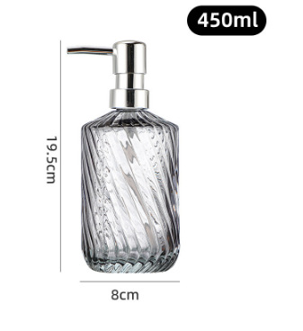 Amazon 400ml botella de champú de vidrio transparente diamante desinfectante de manos botella de jabón líquido de baño botella de vidrio