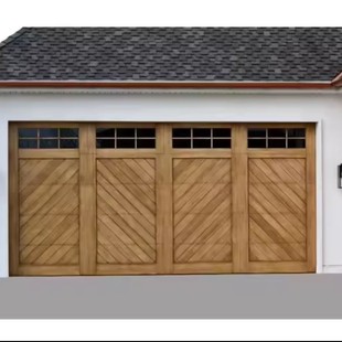 Artistic Carved Solid Wood Garage Door, Corrosion-Resistant and Anti-Aging, Sound Insulation and Heat Preservation, Supports Personalized Size Customization