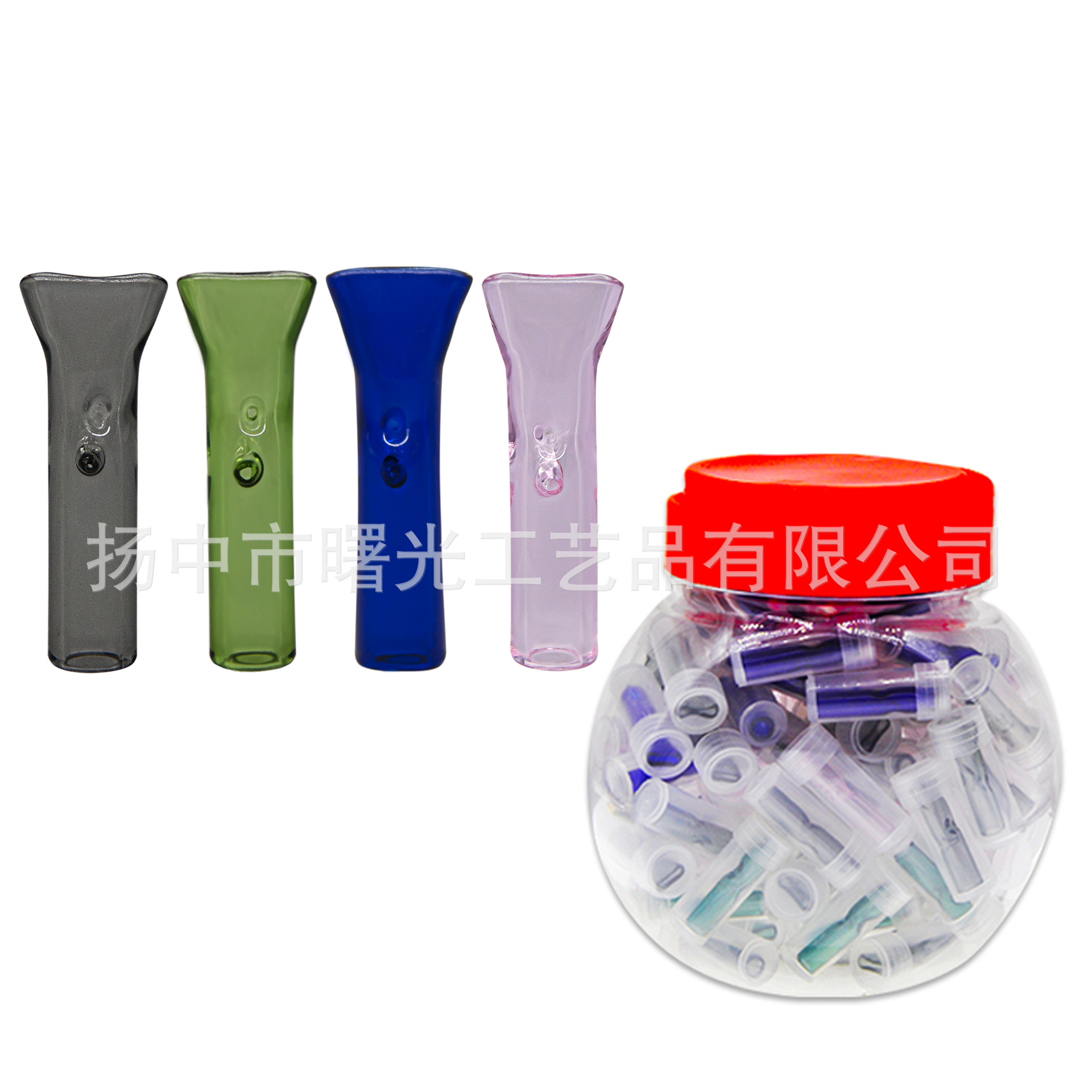 烟嘴系列透明色彩色烟嘴扁嘴系列耐高温小烟嘴8-12*35mm