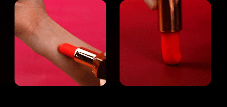 Lipstick Vibrator Mini Bullet-Style Massager with Multi-Head Sleeve, Black-Red — detail image 20