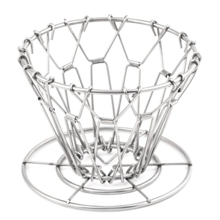 FUENTE Creativo plegable portátil para acampar al aire libre de acero inoxidable de alta calidad café de mano V60 cono filtro de papel filtro rack