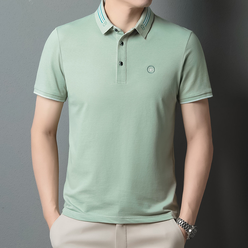 Polo uomo in cotone maniche corte business casual elegante_voghion.com