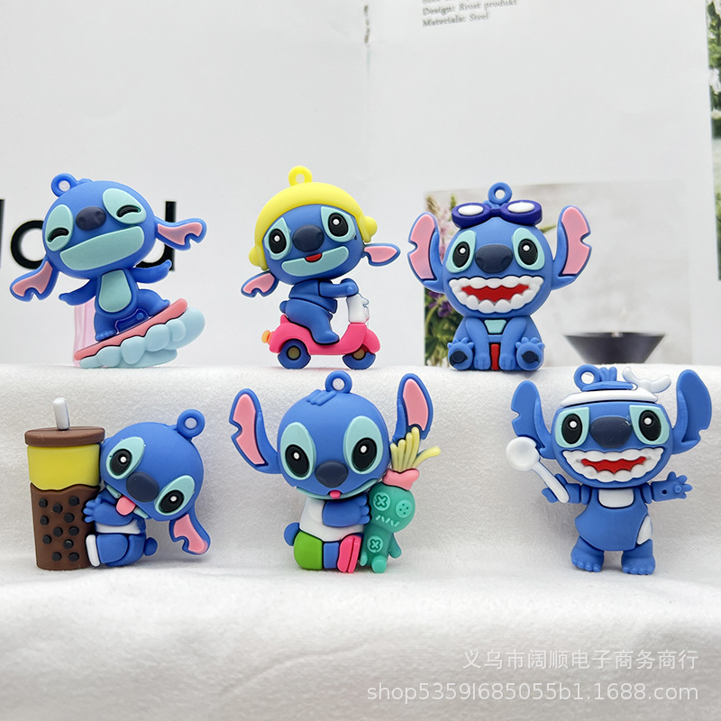 Llavero Stitch Llavero Colgante pequeño Etitch Llavero Stitch Colgante de muñeca Bolsa de coche Accesorios
