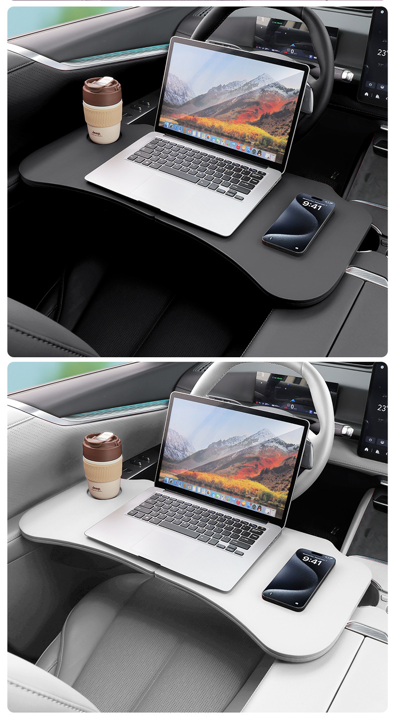 Car-Mounted Foldable Small Table for Driver and Passenger, Tesla Model 3/Y Dining Table, Computer Office Stand, In-Car Study Table