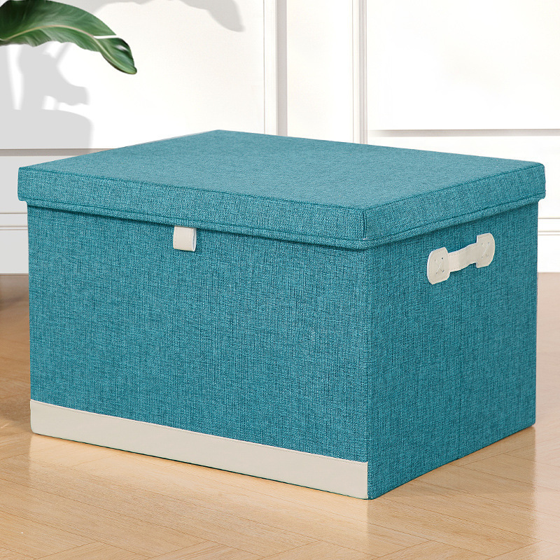 Caja de almacenamiento de algodón transfronterizo con cubierta cajón plegable de ropa armario caja de almacenamiento de tela caja de almacenamiento al por mayor