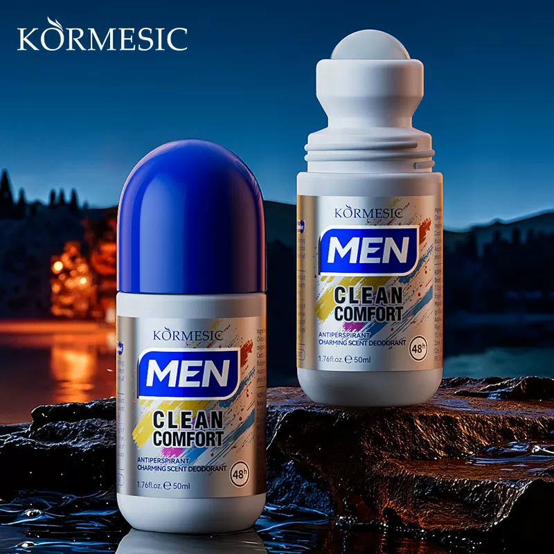 KORMESIC全英文男士除臭止汗滚珠Deodorizing淡异味跨境外贸厂家