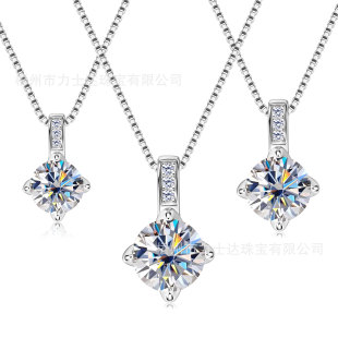 Luster Moissanite Silver Jewelry S925 Silver Plated 18K Drop Shape Moissanite Simple Necklace
