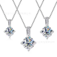 Ювелирные изделия из серебра с муассанитом LUSTER, серебро S925 с позолотой 18K, подвеска в форме капли, простое колье с муассанитом