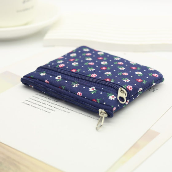 Floral Pastoral Style Coin Purse Fabric Hand-held Small Wallet Women's Canvas Card Holder Coin Bag Cotton Simple Versatile Manufacturer