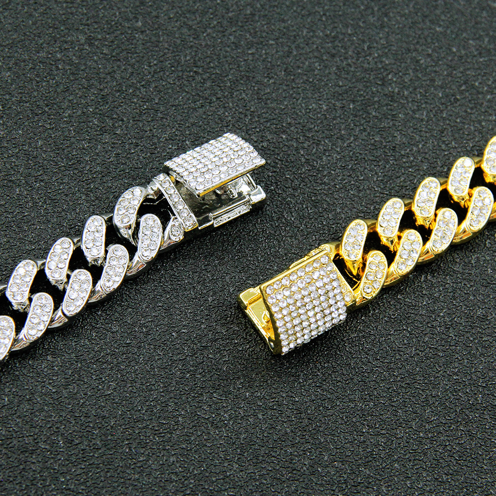 Alloy Material Hip-Hop Geometric Alloy Diamond Men'S Bracelets Men Chain Bracelets