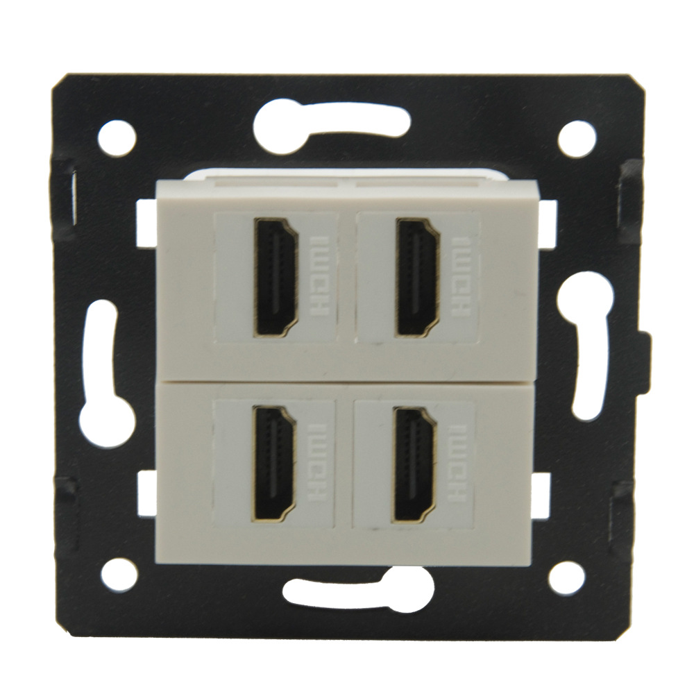 法式 45型 带铁架 4口HDMI 母对母直插型 模块