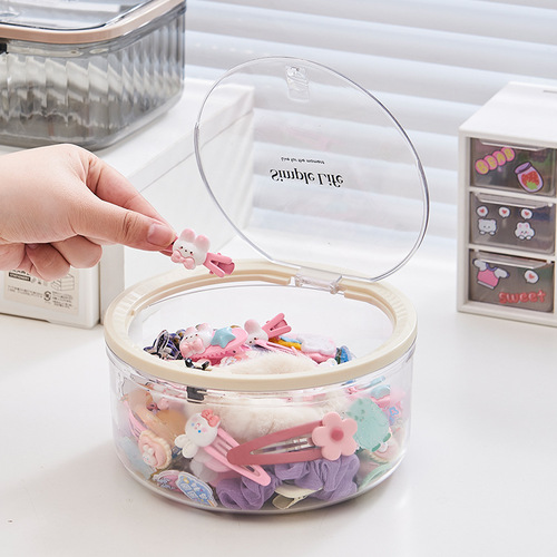 Cute children's hair accessories storage box, press elastic cover headband and rubber band storage box, girl's hairpin hairband jewelry box